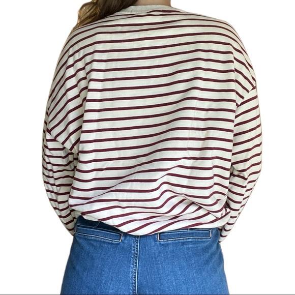 Chinstudio Oversized Cream/Dark Red Crewneck Size Small - Picture 4 of 6